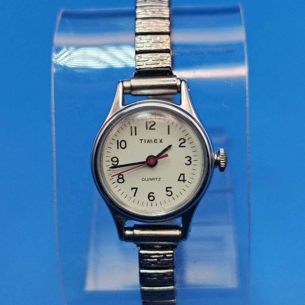 Vintage 1995 Timex 20mm Women's‎ Stainless Steel Quartz Cocktail Watch Restored